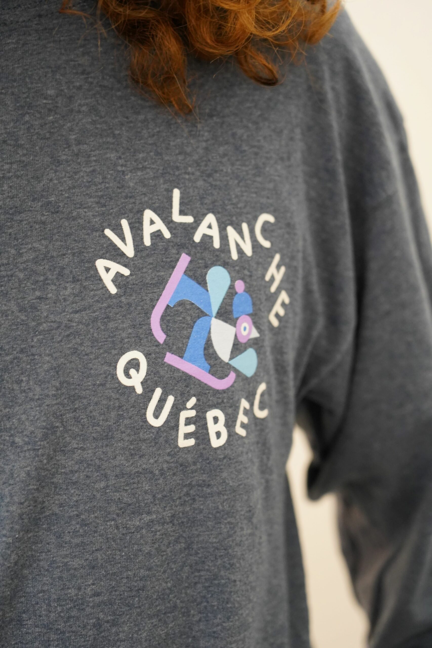 Chandail manches longues Oiseau Unisexe - Bleu chiné – Image 3