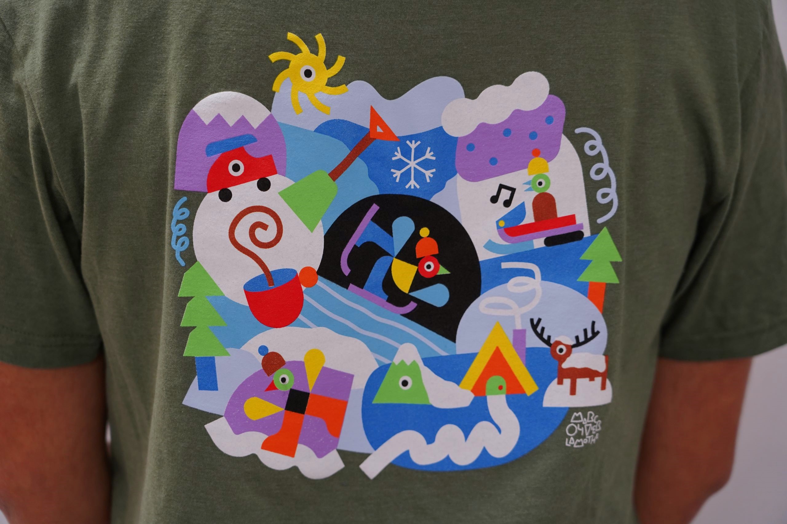 T-shirt Oiseau Unisexe - Kaki – Image 4